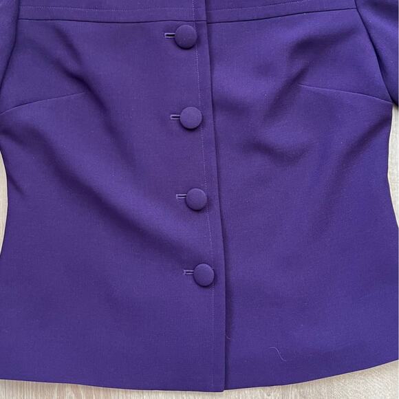 Talbots Petites Purple 5 Button 3/4 Sleeve Blazer Size 2P - Picture 2 of 8